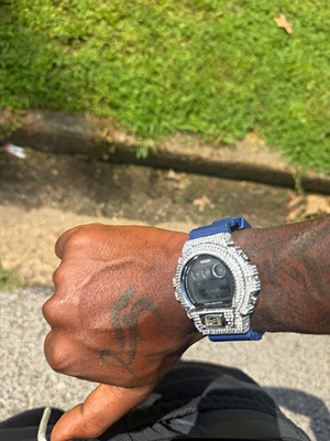 Casio G-SHOCK Digital Quartz Watch Blue Resin Band 200m Alarm Chrono Custom