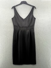 Tommy Hilfiger Dress Size 10 Womens Black Sheath Party Cocktail Formal 100% Silk