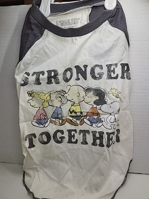 Peanuts Medium Dog Shirt Stronger Together New With Tags