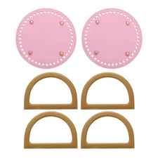 2pcs Bag Bases for Crochet 5.9" x 5.9" Round Bag Bottom Shaper Pink