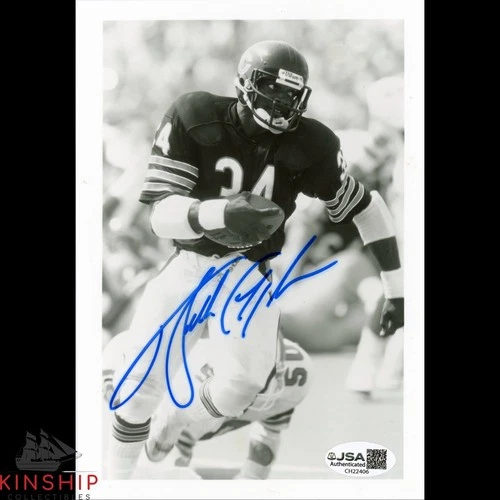 Walter Payton signed 5x7 Photo JSA COA Rare Bears Football HOF Auto B2081