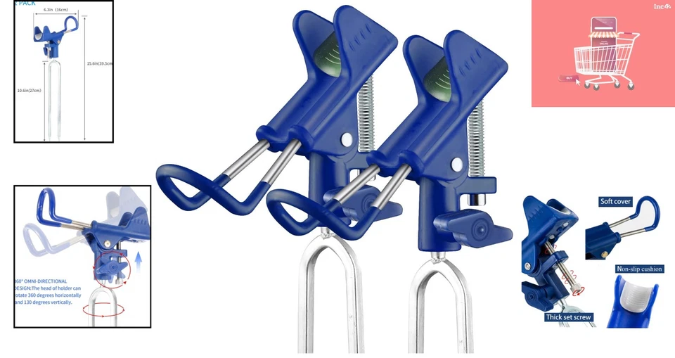 Soportes universales para caña de pescar 360° - Accesorio perfecto para pesca de playa y banco Foto 2 de 4