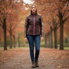 Gamehide Ladies Weekender Soft Shell Jacket Brown Realtree Xtra Camo Pink Psjl L