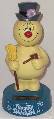 Frosty The Snowman Solar Powered Bobble Head Figure Christmas Decor Uesd 5 Inch