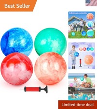 4PCS Playground Balls for Kids, 9 Inches Dodgeballs Bouncy Balls, Rubber Infl...
