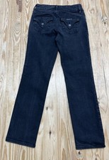 Hudson Beth Baby Boot Jeans size 4 Black Denim Low Rise Flap Button Pocket
