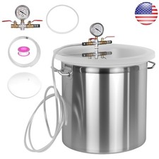 26 Gallon Vacuum Chamber with Clear Lid,304 Stainless Steel Degassing Chamber