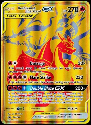 Jumbo Cards #SM247 Reshiram & Charizard GX