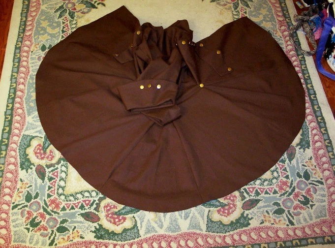 Men's 17th Century  Frockcoat Victorian  Medieval Historical Coat[Brown/Wool] - Image 3 of 4