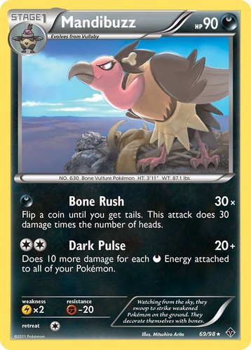 Mandibuzz (69/98) Rare NM EPO Emerging Powers Pokemon TCG