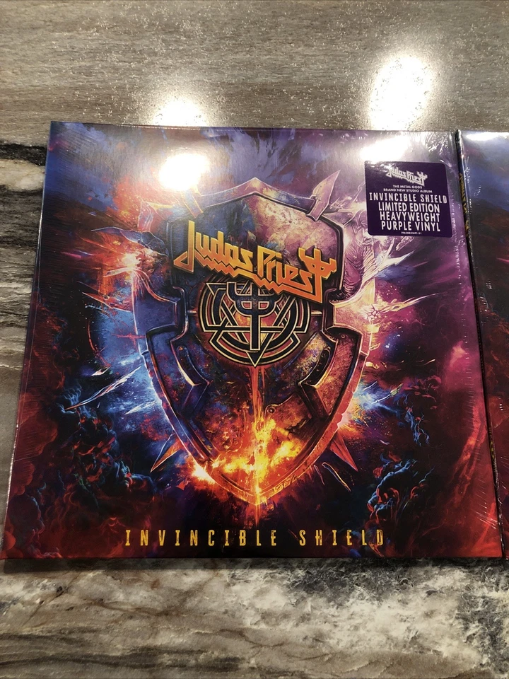 Judas Priest Invincible Shield Limited Editions Purple Blue Vinyl Set New Signed - Image 4 of 4