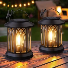 Hanging Solar Lanterns Outdoor Waterproof - 2 Pack Lanterns Decorative Outdoo...