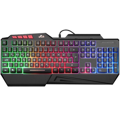 Gaming Tastatur, PC Tastatur Beleuchtet Regenbogen Tastatur USB, 19 Anti-Ghos...