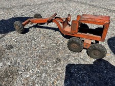 Vintage Pressed Steel Orange Road Grader Cons...