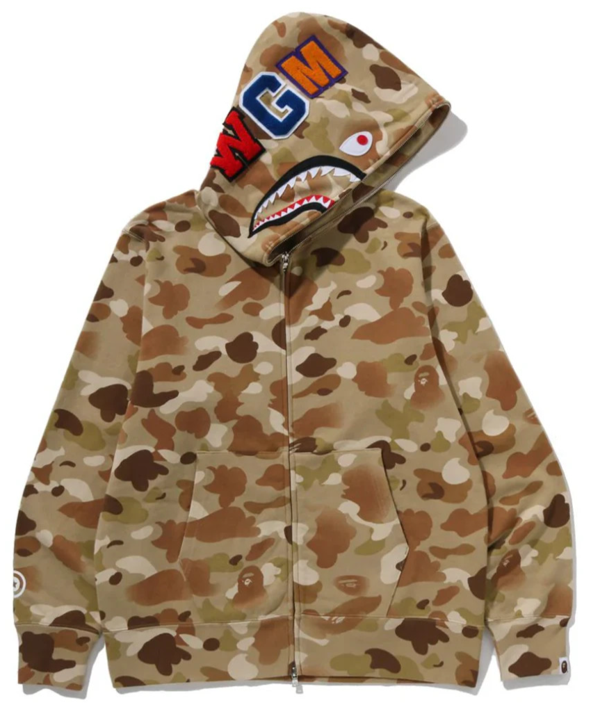 ジャケット・アウター BAPE COLOR CAMO SHARK HOODIE SHIRT A BATHING APE Ladies' COLOR CAMO SHARK FULL ZIP HOODIE