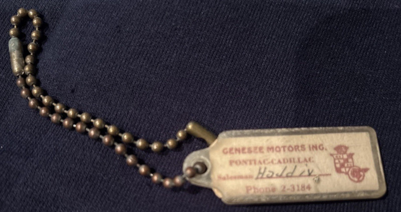 Vintage Genesee motors Inc. Pontiac, Cadillac dealership Flint Michigan Keychain