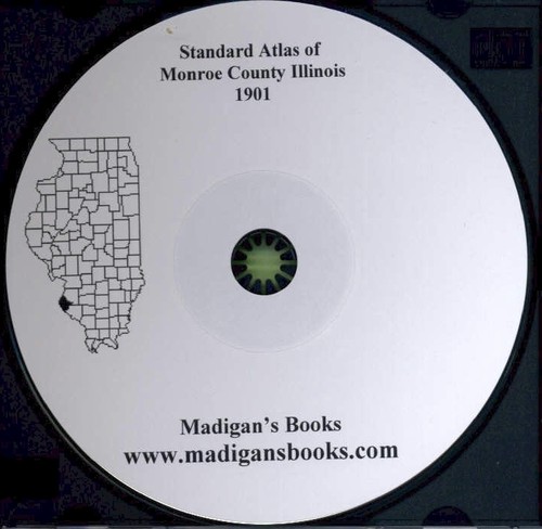 Monroe County Illinois 1901 Atlas Plat Genealogy history Columnia Waterloo IL CD - Picture 1 of 2