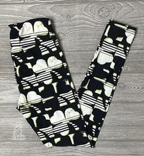 NEW LuLaRoe OS St. Patrick's Day Leggings Black White Green Shamrocks