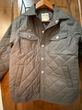 Gymboree Boys Quilted Button Up Jacket Size L 10-12 Dark Grey Front Pockets