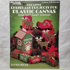 1982 13 CREATIVE CHRISTMAS PROJECTS FOR PLASTIC CANVAS Leisure Arts Leaflet 218