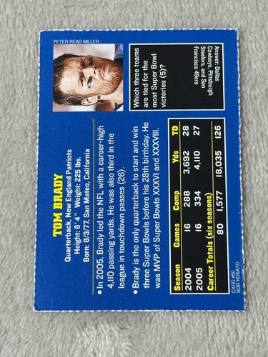 2006 Sports Illustrated SI per bambini TOM BRADY #50 New England Patriots - Foto 2 di 2