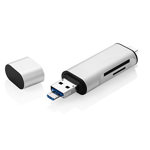 3 in 1 USB C Micro USB Memory Card Micro SD SDHC TF Reader Adapter for phone pc - Picture 2 of 2