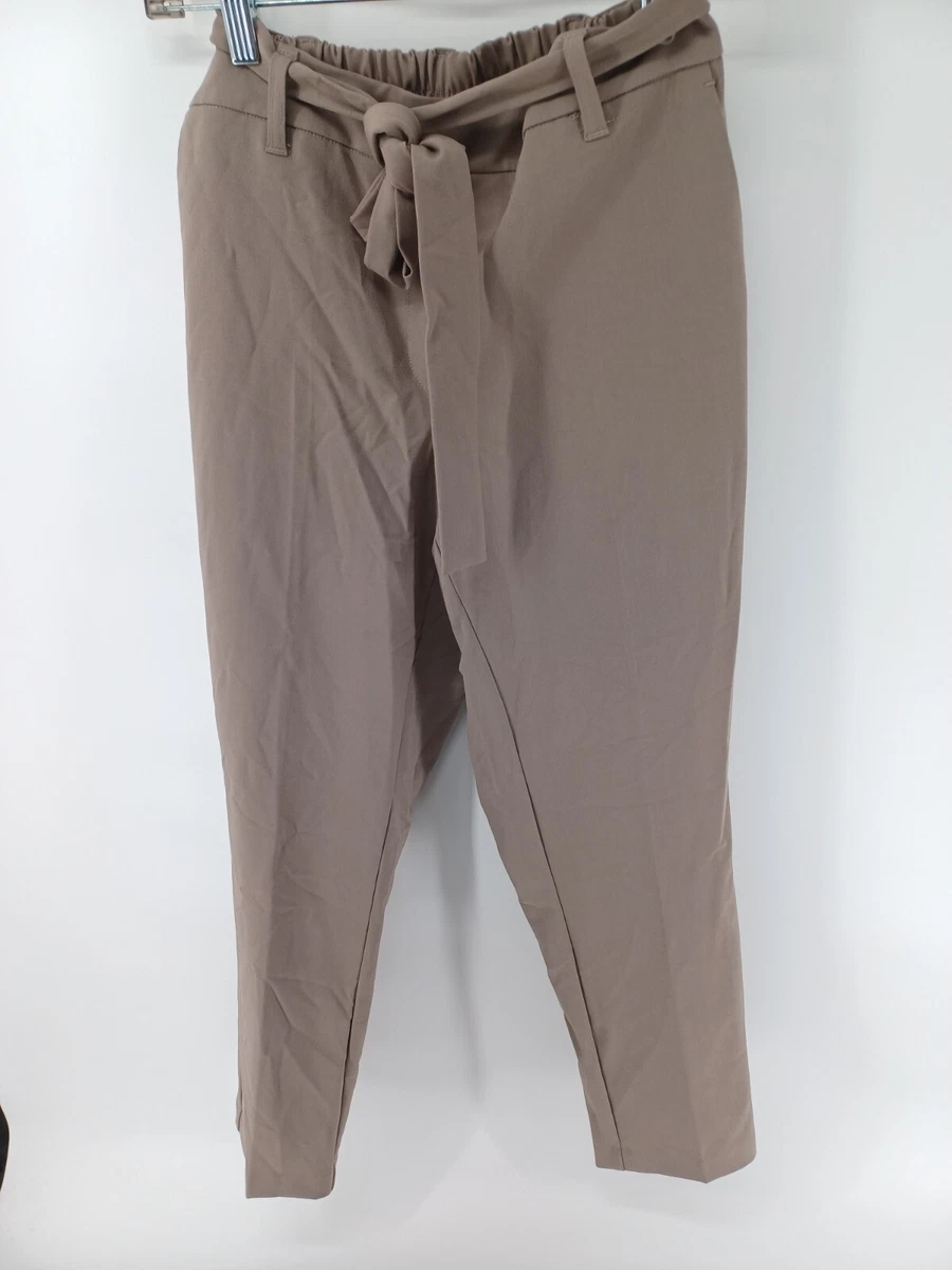 JL Jules & Leopold Pants Womens Size XS Brown Pull On Cropped Stretchy  belted