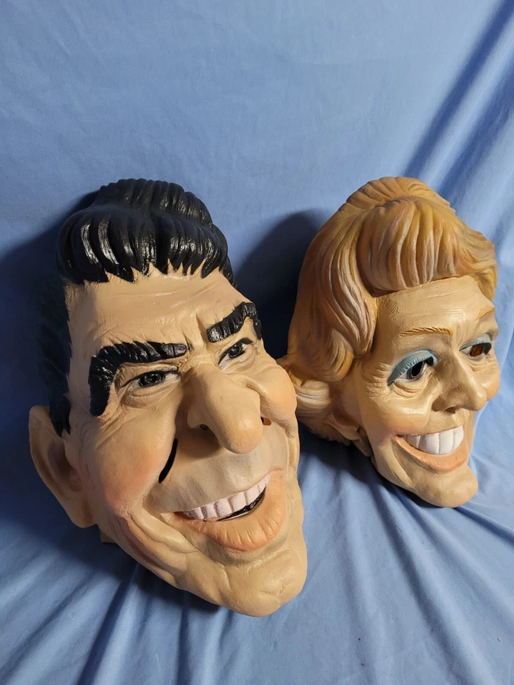Vintage Cesar Mask 1986 1983 Nancy, Ronald Reagan Halloween Mask - Image 2 of 4