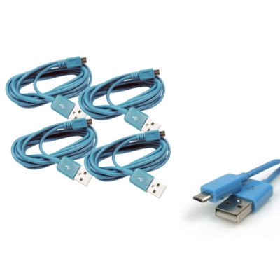 4X 10FT MICRO USB DATA POWER CHARGER CABLE AQUA BLUE DROID DNA HTC ONE MOTO X
