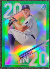 2020 Bowman Draft, 20 in '20 GREEN Refractor, /250, Nick Bitsko, Rays