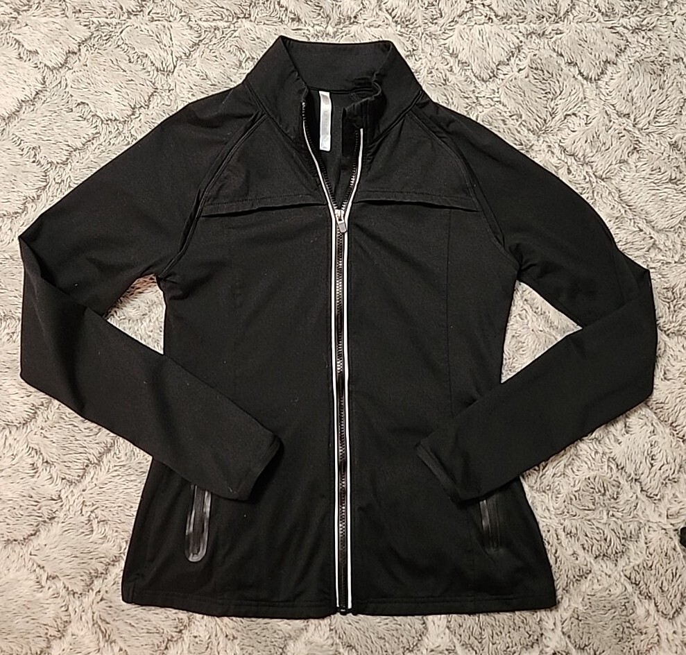 Fabletics Womens Jacket Sz Medium Solid Black Lon… - image 1