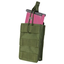 OD Green Tactical MOLLE Single Open Top Bungee Magazine Mag Pouch