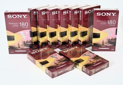 Sony 180 V Premium 10 x VHS Video Kassette Leerkassette E-180VI NEU OVP