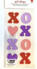 Happy Valentine's Day Window Gel Clings XOXO Hearts Teacher Supply