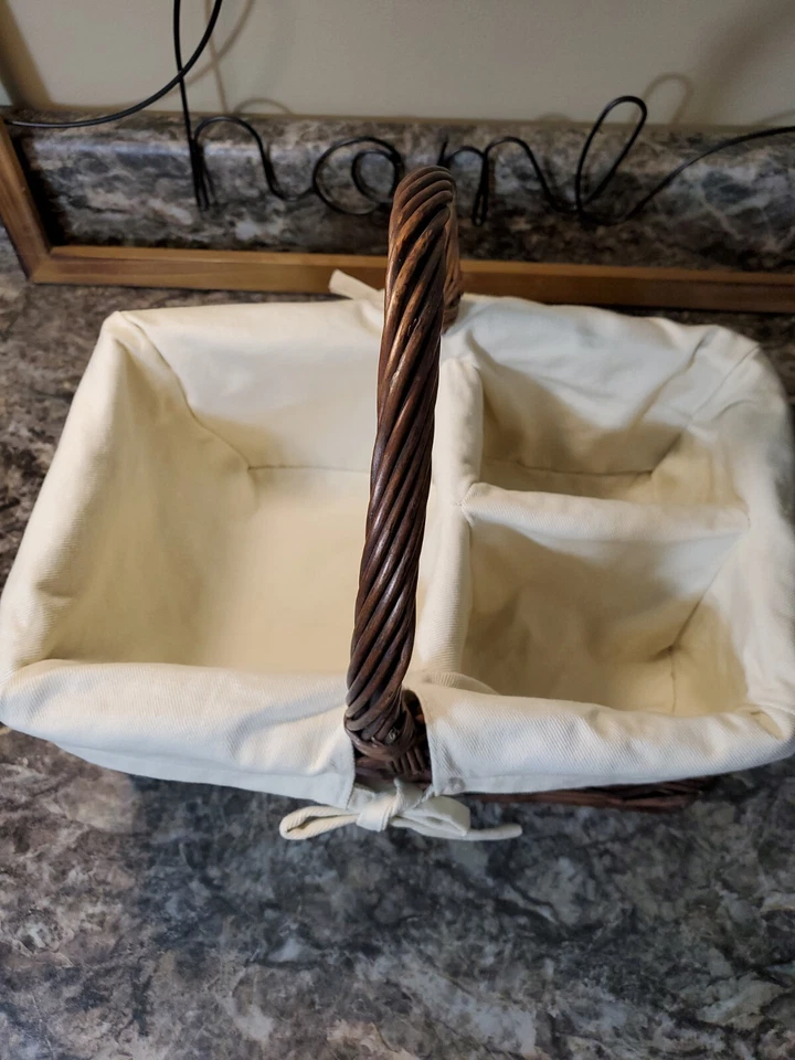 Basket with removable liner three divided sections 13.5" X 5.5" X 8" FAST SHIP - Image 3 of 4