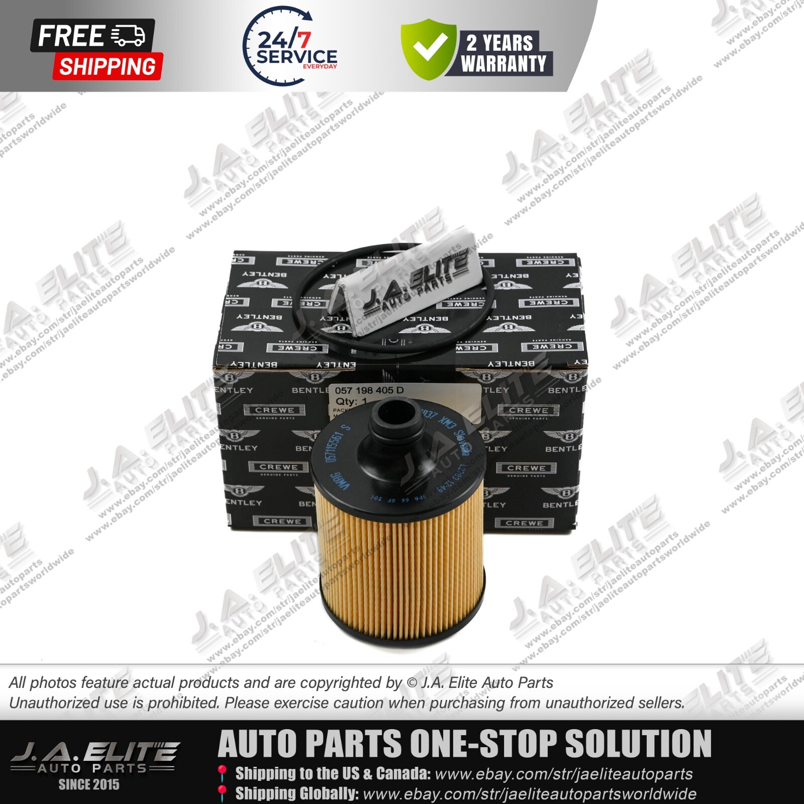 Genuine Oil Filter fits Bentley Bentayga Only Design, 057198405D