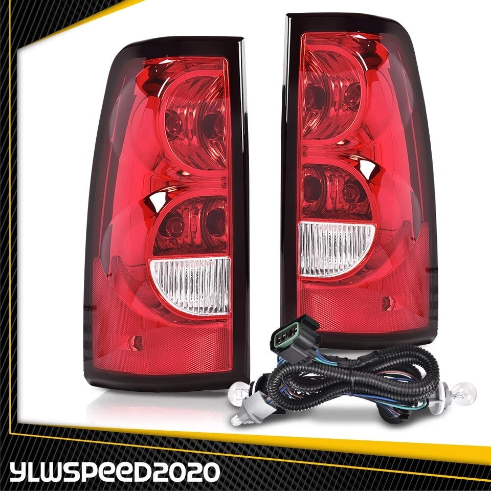 Pair Chrome Housing Headlights & Tail Light Fits 03-06 Chevy Silverado 1500 2500 - Image 3 of 4