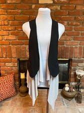 Rocker Chic Gray Black Sz M - Runs Smaller - Hilo High Low Layering Vest Jacket