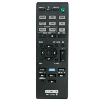 RMT-AA230U Replace Remote for Sony STR-DN1070 STRDN1070 Home Theatre AV Receiver