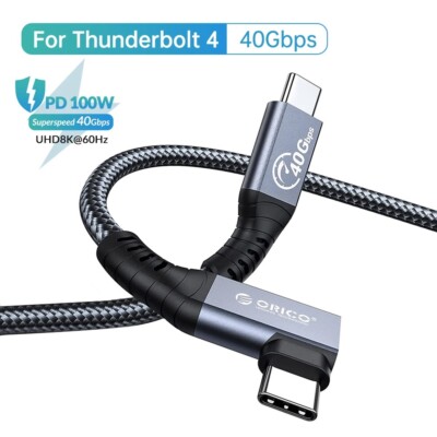 Thunderbolt-Compatible 4 Cable 2M HDMI-Compatible Video 8K60Hz USB C PD100W Fast