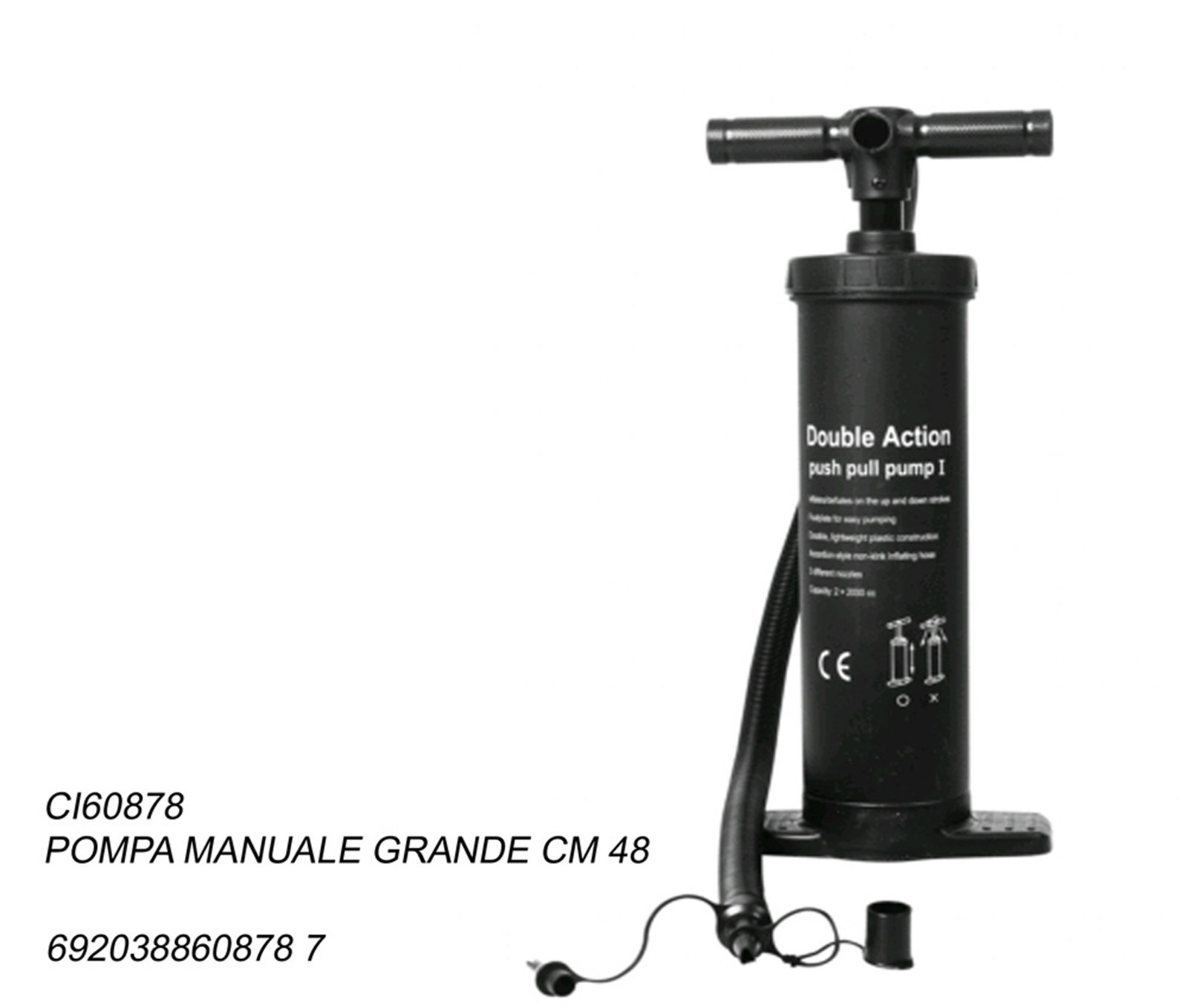 Pompa Ad Aria Manuale Doppia Azione Cm 48 Per Gonfiabili Mare O Giardino