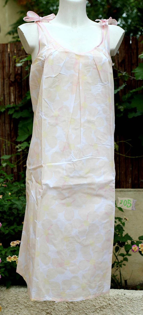 Chemise De Nuit Courte 100% Coton Gloria Baroni - Taille FR40, Couleur Violet, Neuf Avec étiquettes