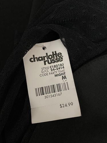Charlotte Russe Black Long Sleeve Cocktail Party Dress Size Medium Free Shipping - Picture 5 of 5