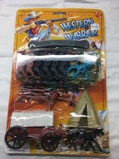 Western Warrior Playset Unopened Covered Wagon Tepee Horses Unopened 2010