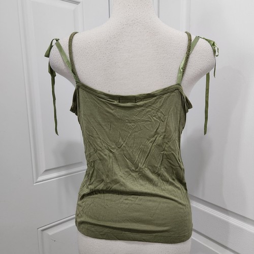Camisola grande Danier para mujer sin mangas malla lentejuelas escote doble correa verde - Imagen 4 de 8