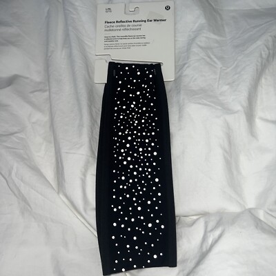 NWT New LULULEMON Fleece Reflective Running Ponytail Ear Warmer Blue Silver L XL NWT New LULULEMON Fleece Reflective Running Ponytail Ear  main image 4