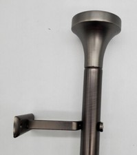 Trumpet 1" Adjustable Curtain Rod - Pewter, 36" - 72"