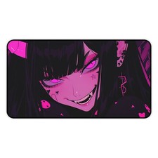 Pink Anime Girl Large Mouse Pad Desk Mat, Kawaii Desktop Computer Accessory