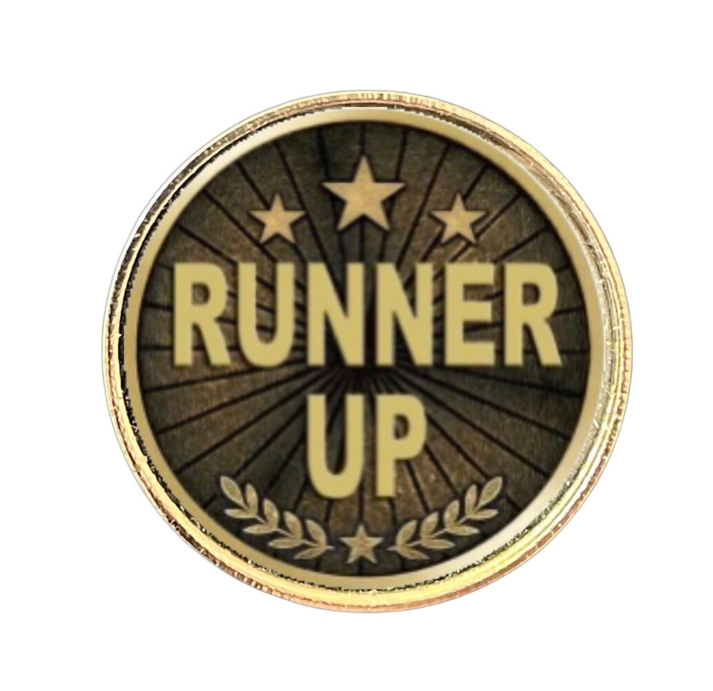 Runner Up (A) 26mm Metal Lapel Domed Pin Badge | eBay