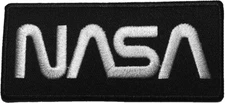 NASA USA Space Center Astronaut Program Explorer Badge Logo Sew Iron on Patch BW